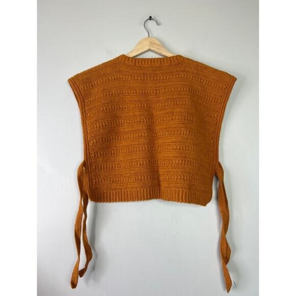 NEW Alix of Bohemia Oona Raffia Crochet Rust Orange Brown Top Size: Large - Picture 6 of 7
